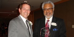 Dr. Lloyd Oppel bestows Excellence in Health Promotion Award to Dr Gulzar Cheema of Surrey BC